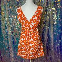 Women's orange white Dresses