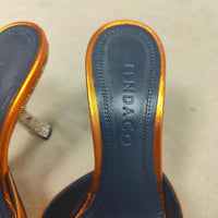 IINDACO Women's orange silver Flip flops