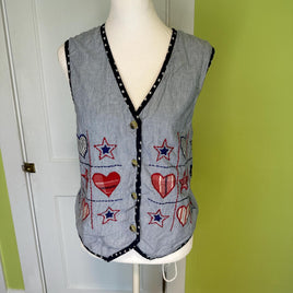 Women's red blue Vests