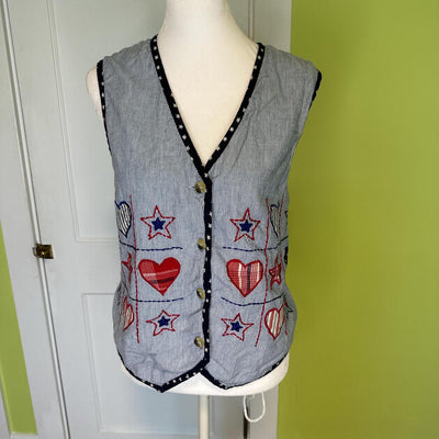Women's red blue Vests