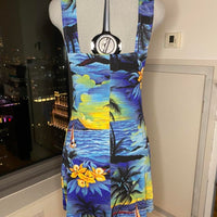 Women's blue yellow Dresses