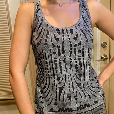 Express Women's grey silver Vests