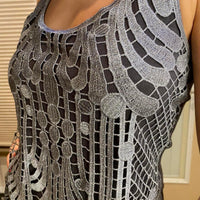 Express Women's grey silver Vests