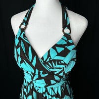 Trixxi Women's Teal and Brown Dress