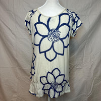 American Eagle Women's Cream Blue Blouse