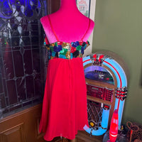 Women's red multi Dresses