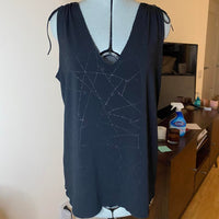 Women's black silver Vests