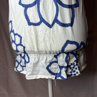 American Eagle Women's Cream Blue Blouse