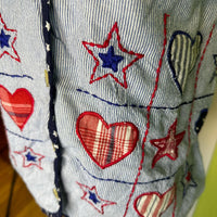 Women's red blue Vests