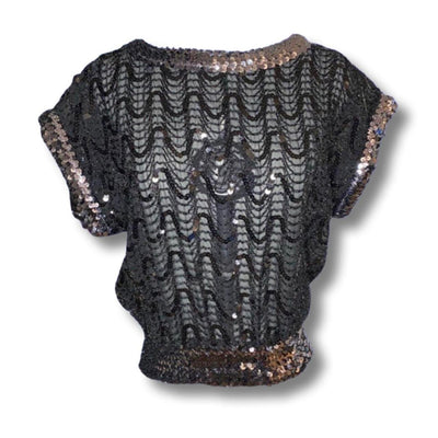 Women's black silver Blouses
