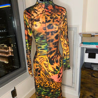 Women's green orange Dresses