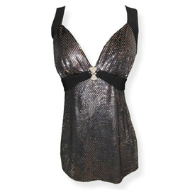 Women's black silver Blouses