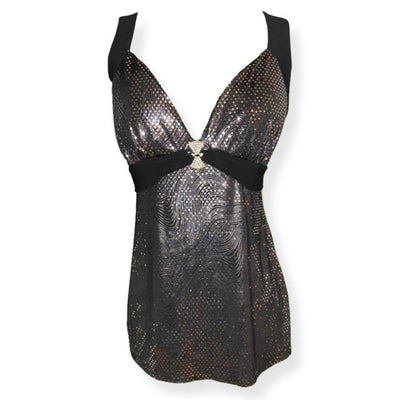 Women's black silver Blouses