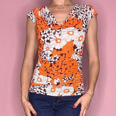 Women's orange multi Blouses