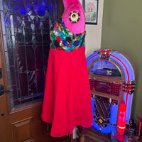 Women's red multi Dresses