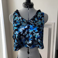 Women's blue silver Crop tops