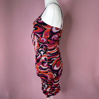 Chocolate Multi Pink Ruched Dress