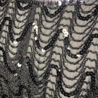 Women's Vintage Black Silver Blouse