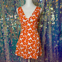 Women's orange white Dresses