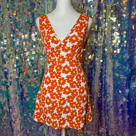 Women's orange white Dresses