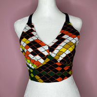 Women's Multi Orange Crop Top
