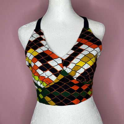 Women's multi orange Crop tops