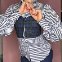 Women's Blue Multi Blouse