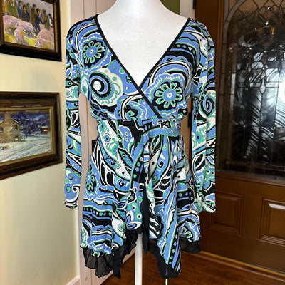 New York & Company Women's blue multi Blouses