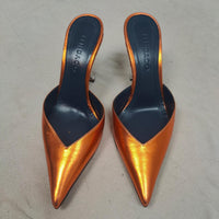 IINDACO Women's orange silver Flip flops
