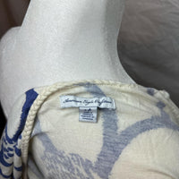 American Eagle Women's Cream Blue Blouse