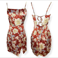 Women's burgundy cream Dresses