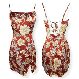 Women's burgundy cream Dresses