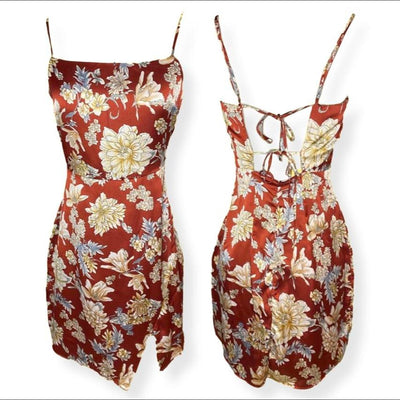 Women's burgundy cream Dresses