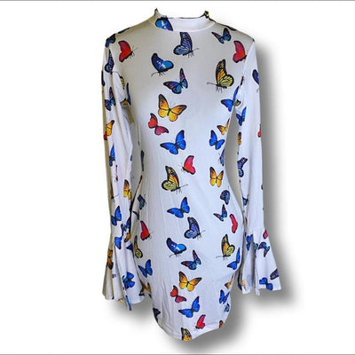 Women's white blue Dresses