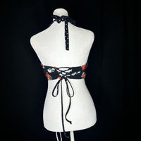 Women's Black Multi Bikini Top