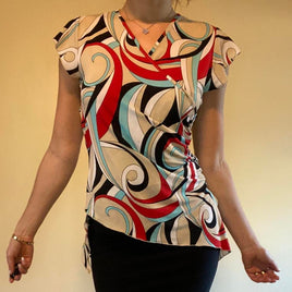 Women's red tan Blouses