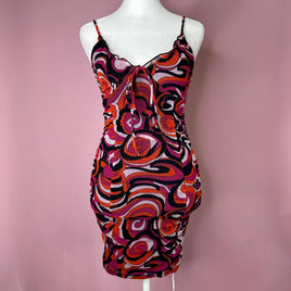 Chocolate Multi Pink Ruched Dress