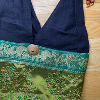 Women's Black Green Bag