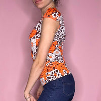 Women's Orange Multi Blouse