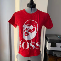 Gildan Women's red white Crop tops