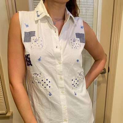 Sugar Women's white blue Shirts